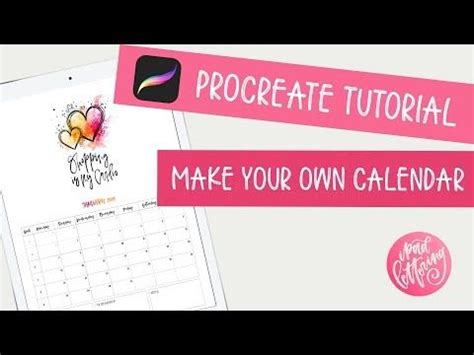 Procreate TUTORIAL Calendar Maker How to create a PRINTABLE CALENDAR on your iPad or iPhone