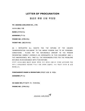 Procuration Letter Template