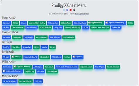 Prodigy x loader extension. First, download the Prodigy cheat menu extension or the Prodigy X cheat menu. Once downloaded, install the cheat menu on your device. Then, open the game and click on the cheat menu option. You'll see a list of cheat codes, along with descriptions of what each code does. Simply enter the code you want to use and voila! 