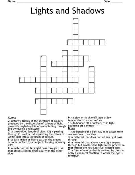 Producer Of Horizontal Shadows Crossword