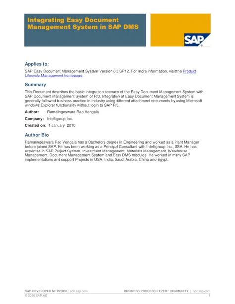 Product Assistance for SAP Integration of SAP Easy Document …