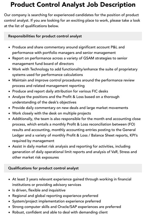 Product Control Analyst Jobs
