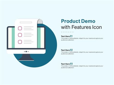 Product Demo With Features Icon Presentation PowerPoint Templates