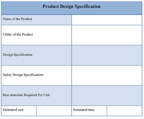 Product Design Specification Template Editable Docs Product design
