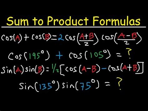 Product to sum identity calculator Math Guide