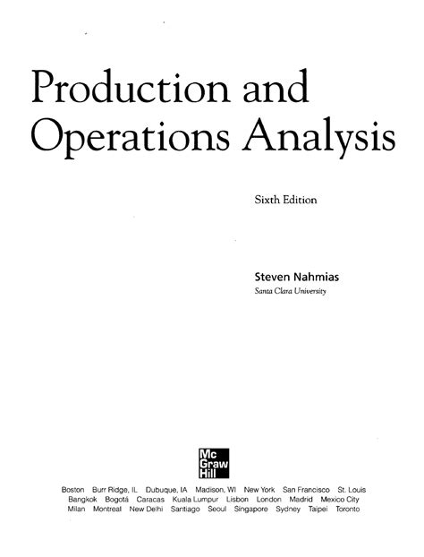 Production operations analysis nahmias solution manual. - Abenteuer in der elfenwelt, bd.8, winnowills rache.