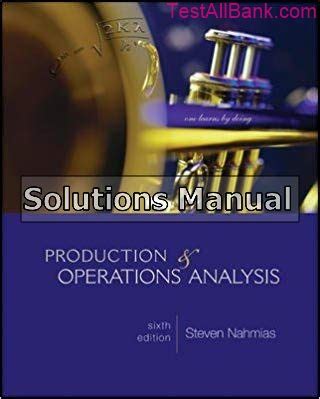 Productions and operations analysis solution manual. - Habitudes et profils de placement investisseurs individuels.