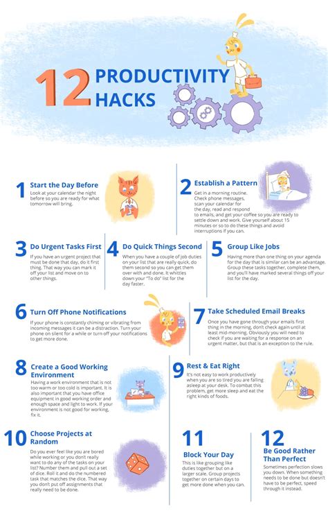 Productivity hacks. 2. Automate time-consuming tasks. For owners of small- and medium-sized businesses, one of the best productivity hacks is to automate what you can. With the right technology, you can connect your most important apps and automate actions based on common scenarios. Some allow you to reply to social media mentions and … 