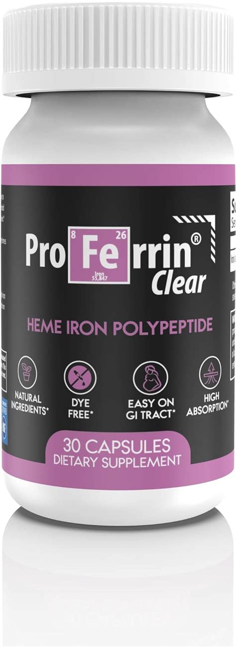 Proferrin Clear US Made heme Iron for high Absorption, Easy on …