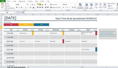 Professional Daily Time Study Spreadsheet Excel Template124