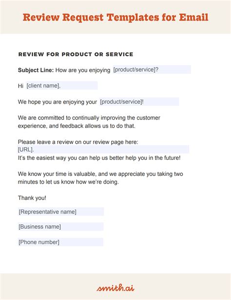 Professional Email Request Review Template