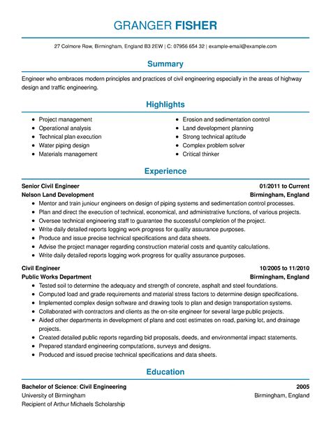 Professional Engineering Resume Examples LiveCareer
