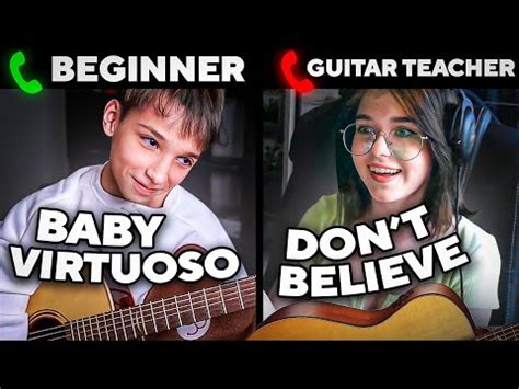 Professional GUITARIST Pretends to be a BABY to Guitar Lessons - YouTube