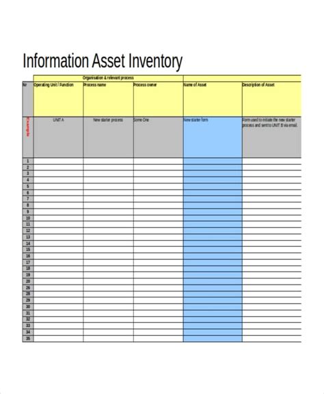 Professional It Application Inventory Template Excel Example