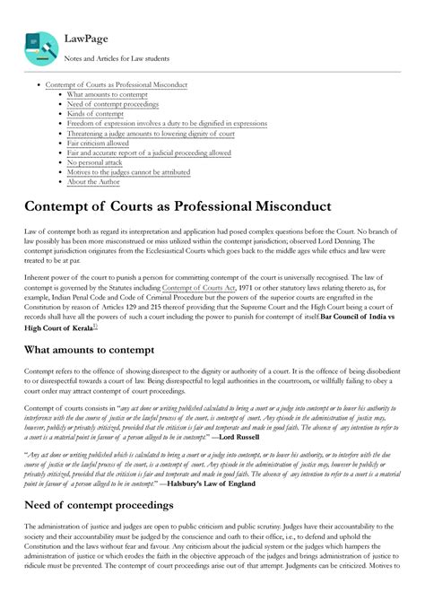 Professional Misconduct Law - 550 Words