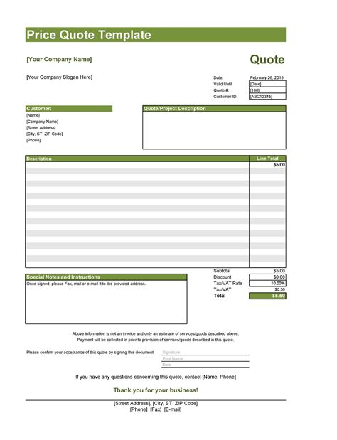 Professional Quotation Template