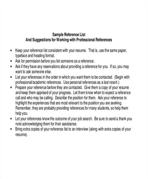 Professional Reference List Template Word Classles Democracy