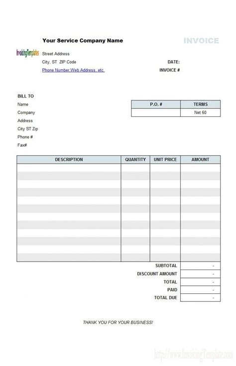 Professional Service Invoice Template Addictionary