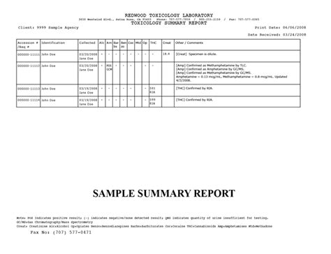 Professional Toxicology Report Template Doc Example in 2021 Report