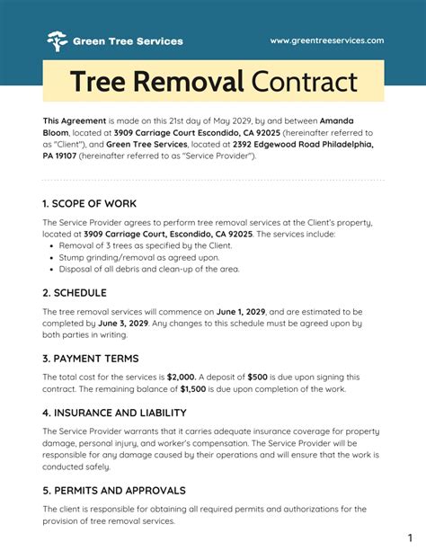 Professional Tree Service Contracts