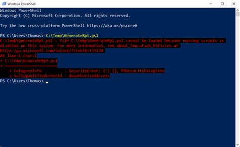 Profile file for powershell. ps1 cannot be loaded because the execution of sc...