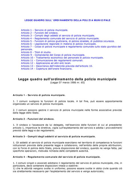 Profili strutturali del nuovo ordinamento della polizia italiana. - Manuale sfpe 4 ° edizione sommario.