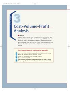 Profit Cost Exercises Analysis Volume Wiley