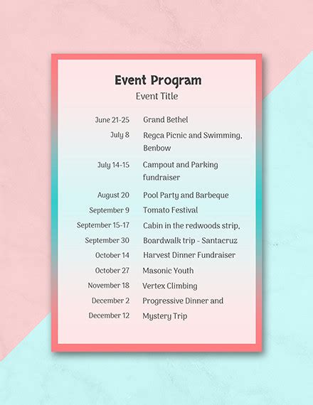 Program Of A Party Free FREE 25+ Program Examples in PDF Ai Pages