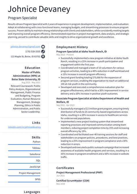 Program Specialist Resume Examples and Templates Indeed.com