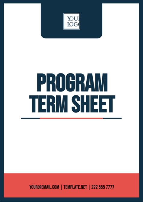 Program Term Sheet Templates at