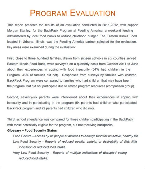 Program evaluation plan examples. Introduction to planning an evaluation. Determine who will be involved. Describe the intervention or programme. Define the evaluation questions and objectives. Agree the evaluation design and ... 