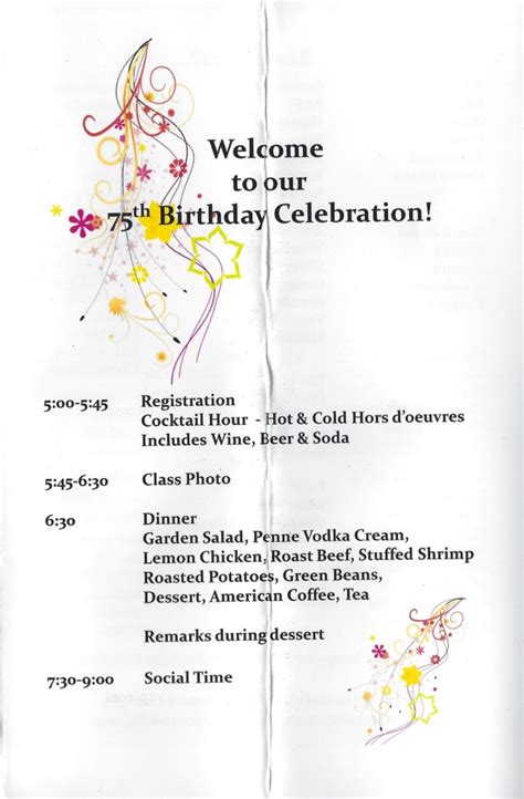 Programme Birthday Party Program Template / Sample Debut Party Program