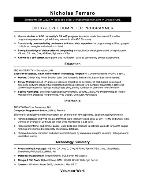 Programmer Resume Examples for 2022 (Also for EntryLevel)
