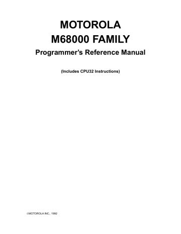Programmers reference manual includes cpu32 instructions motorola m68000 family programmers reference manual. - Daewoo solar 130lc lll electrical hydraulic schematic manual.