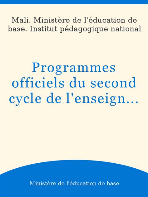 Programmes officiels de l'enseignement fondamental, deuxième cycle. - 2008 harley davidson job time code manual.