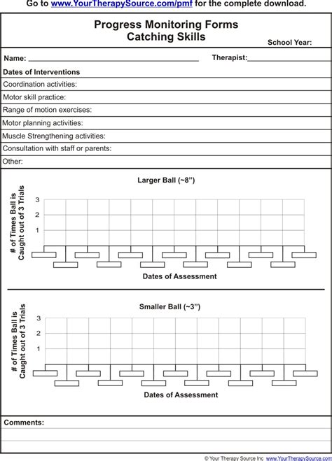 Progress Monitoring Forms Catching Skills Your Therapy Source
