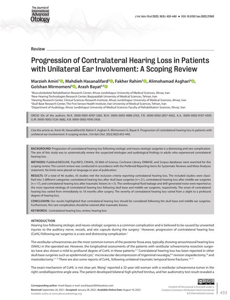 Progression of Contralateral Hearing Loss in Patients With …