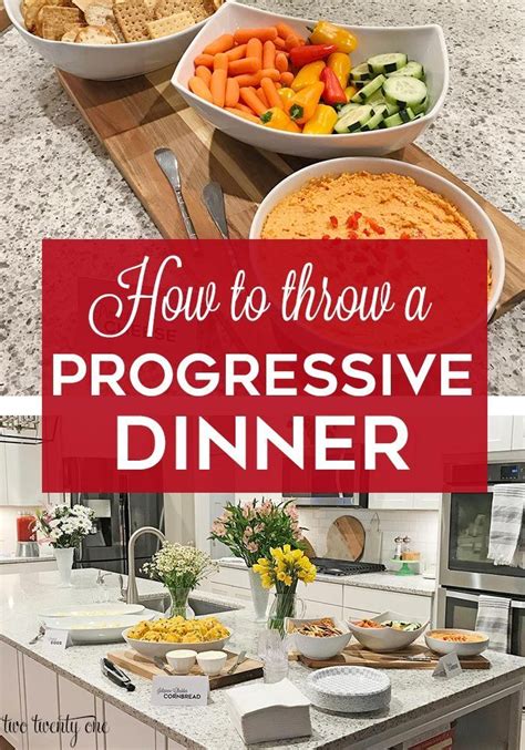 Progressive dinner themes for adults.  Instead of hosting everything at one house, gue...
