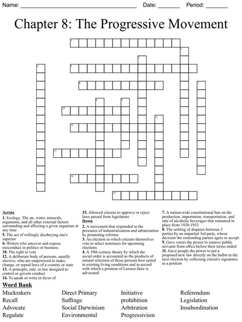 Progressives movement crossword. Crossword puzzles have been a beloved pastime for millions of people around the world. These puzzles, consisting of interlocking words and clues, have not only entertained and chal... 