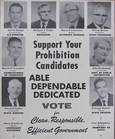 Prohibition Party Candidates Kansas 1966 Fisher Dodge Uncapher …