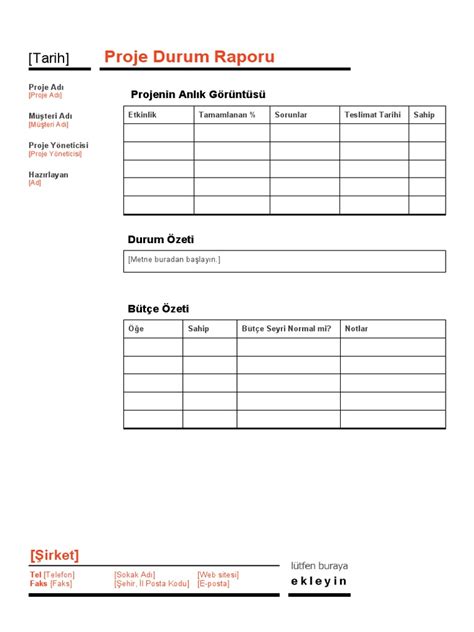 Proje Durum Sorgulama.