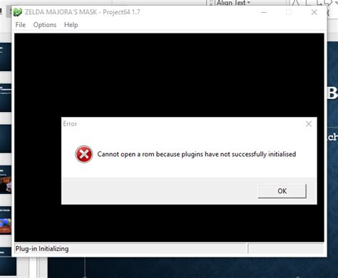 Project 64 plugins not initialized. 3 if that matters. 6 .  It goes &lsquo;Ca...