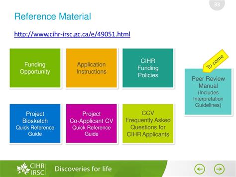 Project Biosketch – Quick Reference Guide - CIHR