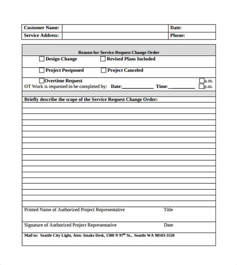 Project Change Order Template Classles Democracy