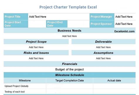 Project Charter Template Excel Free Of Free Agile Project Management