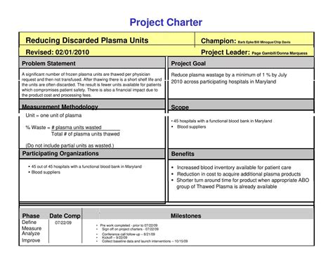 Project Charter Template in Word and Pdf formats page 4 of 7