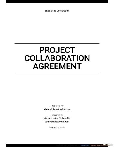 Project Collaboration Agreement Template in Google Docs, Word