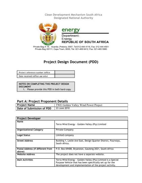 Project Design Document (PDD) - Energy