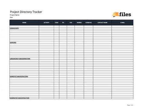 Project Directory Template Construction Documents and Templates
