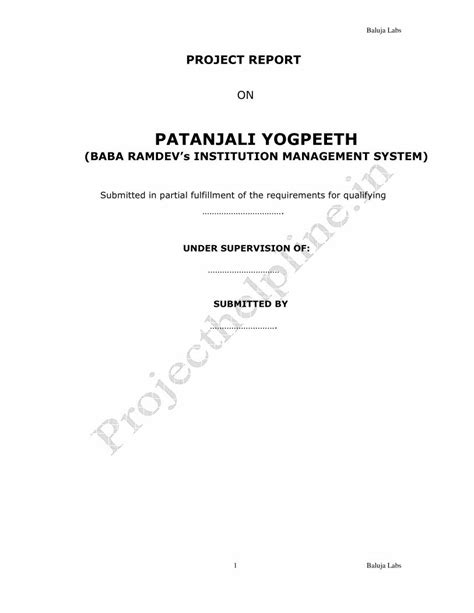 Project Helpline Patanjali Report